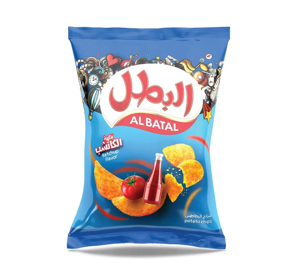* البطل رقائق بطاطس بالكاتشب 110 جرام