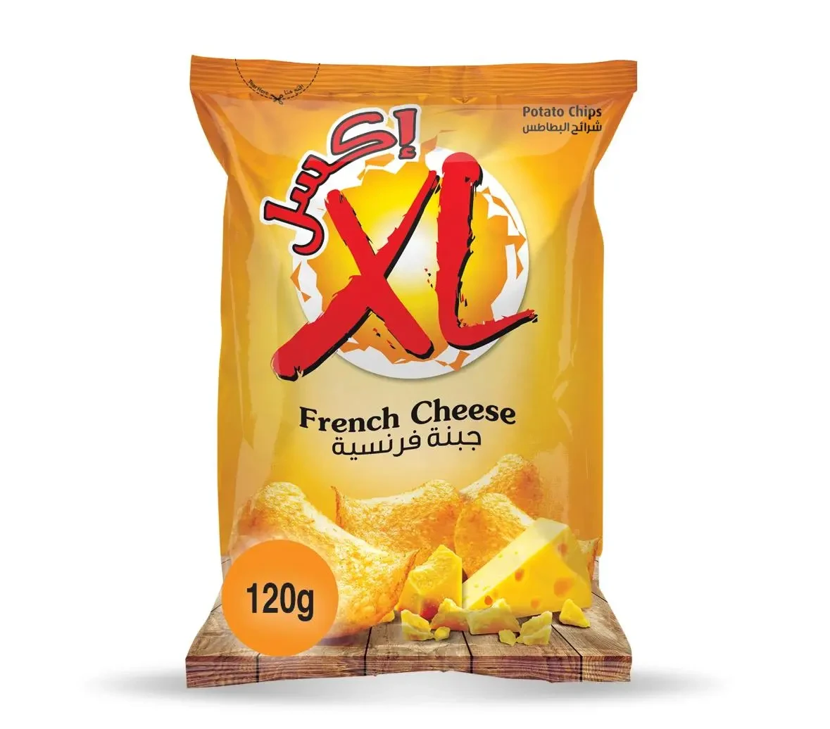 * بطاطس إكس بنكهة الجبنة الفرنسية 120 جرام